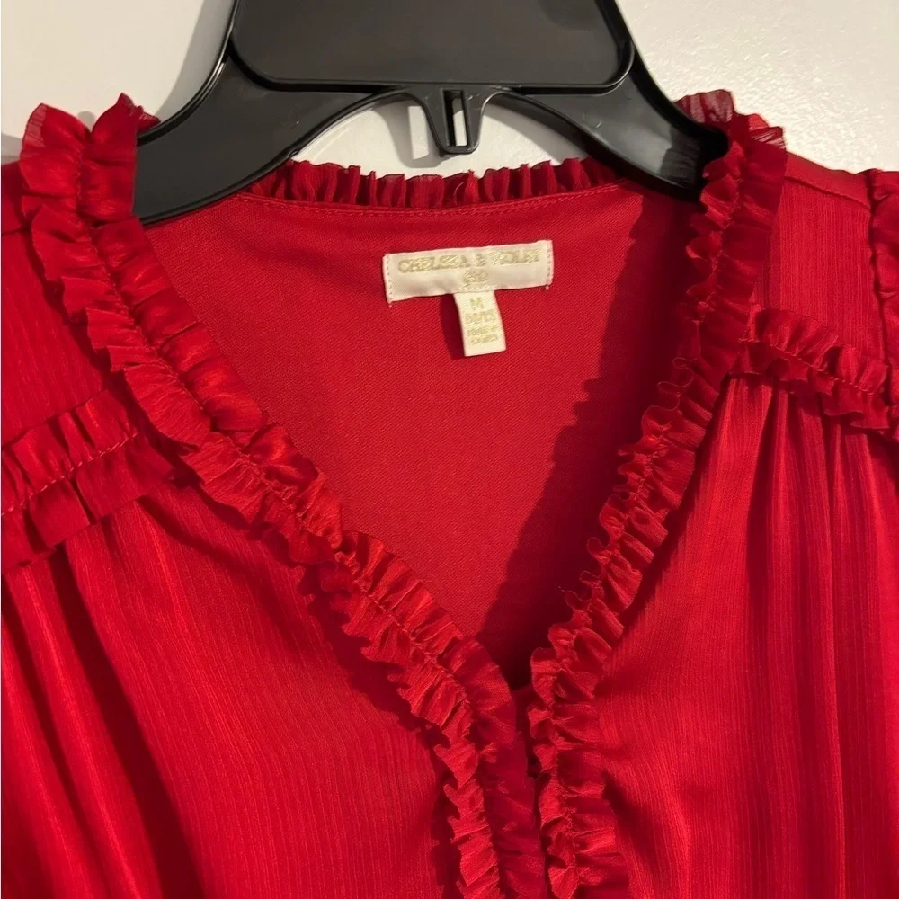 NWTChelsea & Violet Big Girls Satin Ruffle Long Sleeve Tiered holiday dress